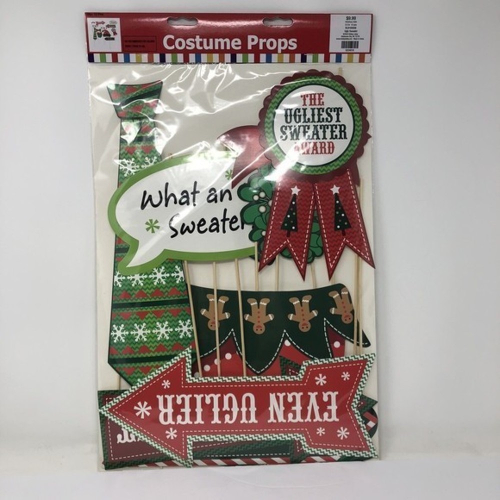 Christmas Ugly Sweater Party Photo Stick Props Awards Apparel Accessories‎ 12pc